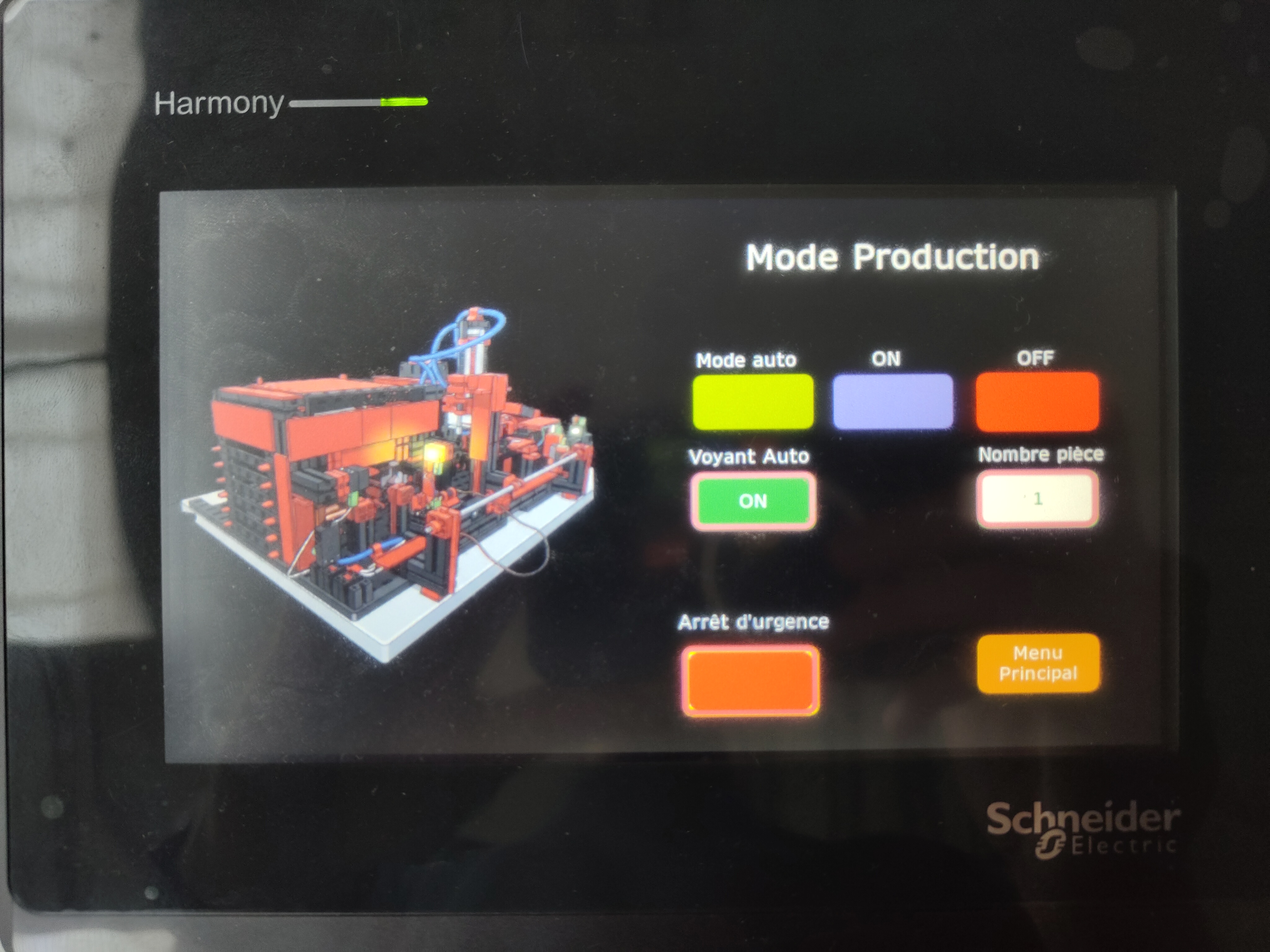 Écran Mode Production